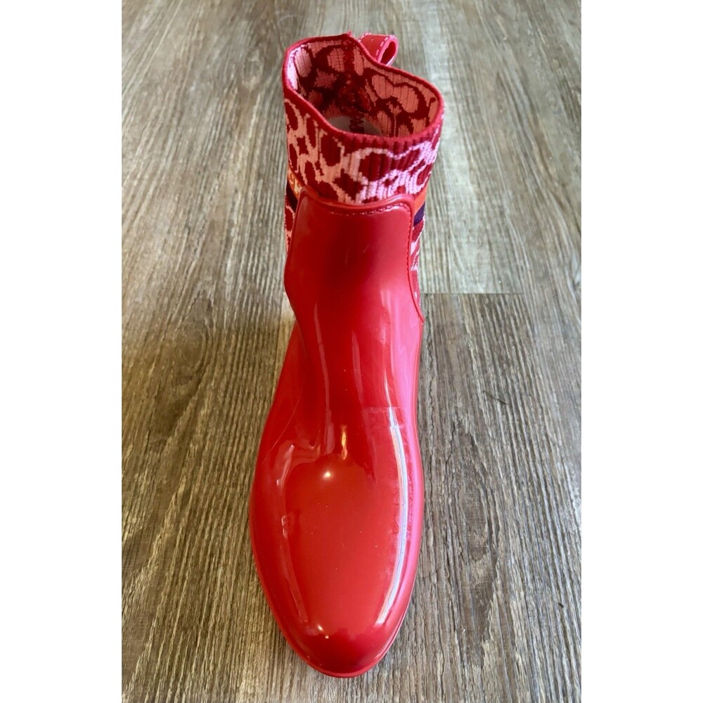 Coach Rivington Red Candy Apple Rain Boot Ankle RIGHT SHOE ONLY AMPUTEE Size 7 - Picture 5 of 7